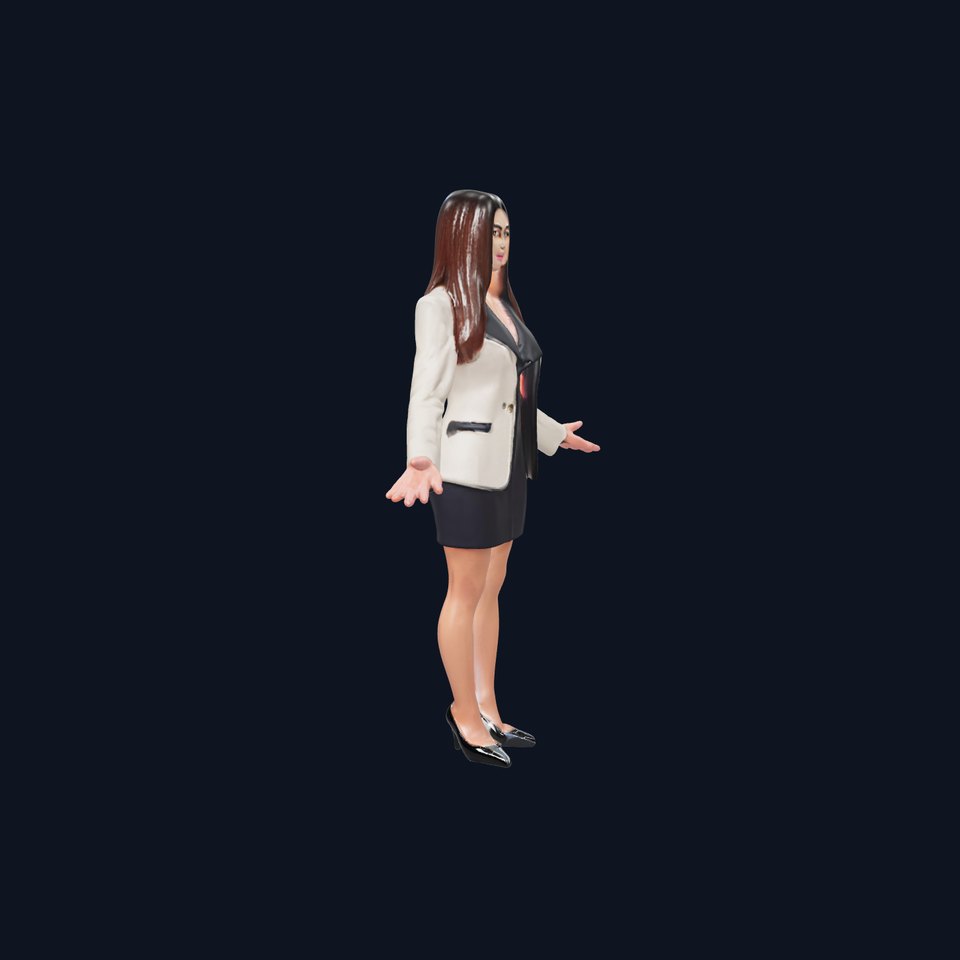 Professional Businesswoman Character Model Rigged and Animated