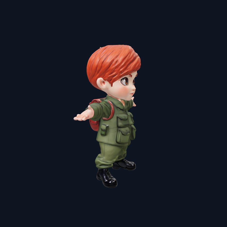 Young Soldier Character Rigged and Animated D Model
