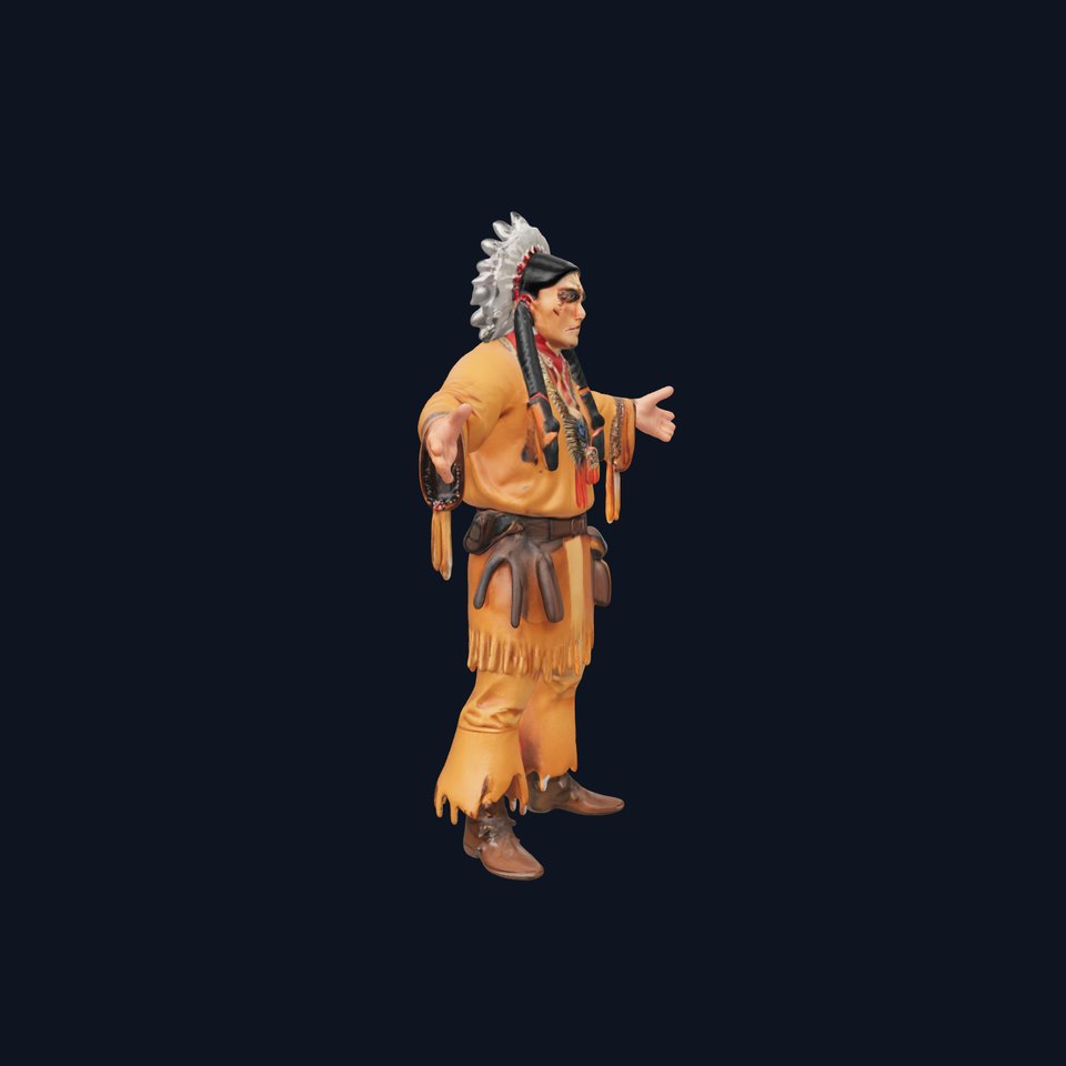 Chief Warrior Rigged and Animated D Character Model