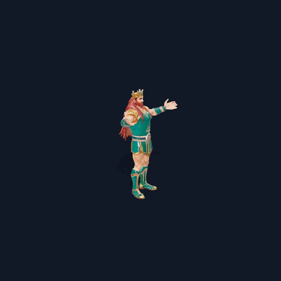 Regal Warrior King Rigged and Animated Character Model