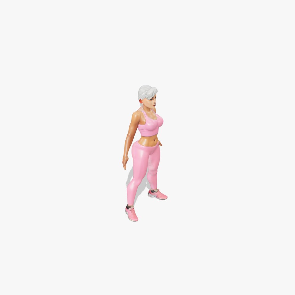 Athletic Female Character Rigged and Animated for Games