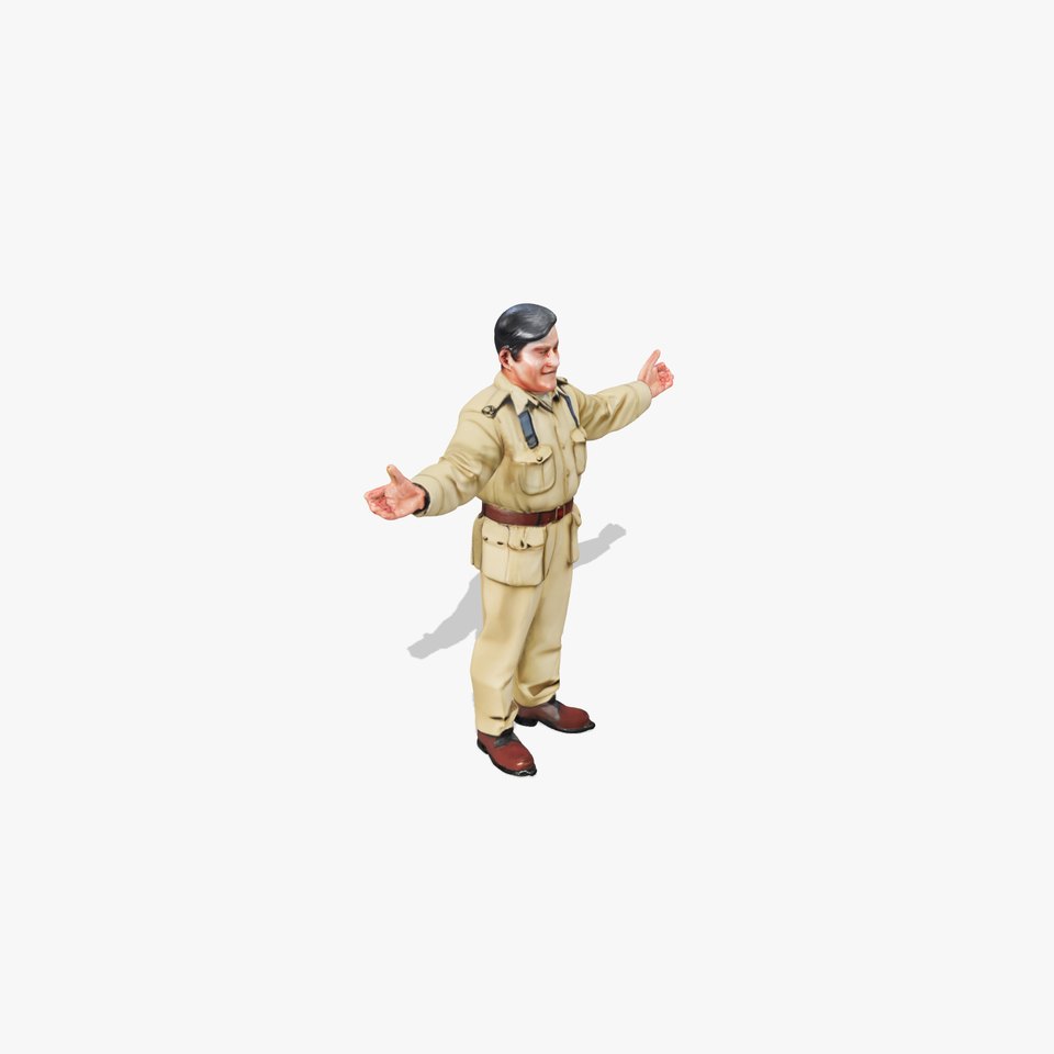 Uniformed Officer D Character Model Rigged and Animated