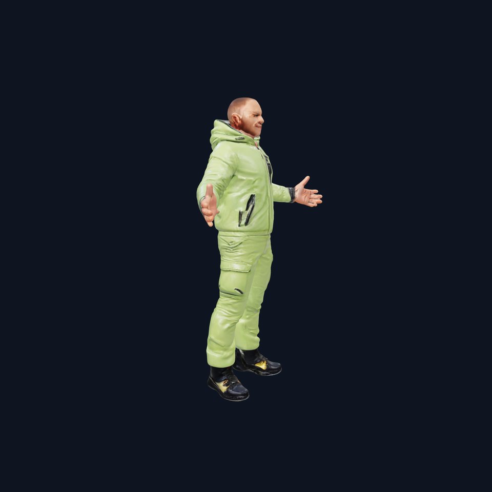 D Character Model  Green Jacket Explorer Rigged and Animated