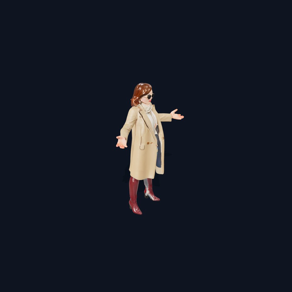 Stylish Female Character in Coat Rigged and Animated viewer poster