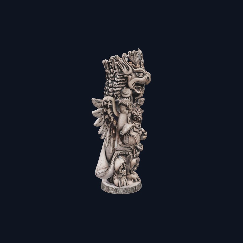 Ornate Winged Guardian Statue Model Pack