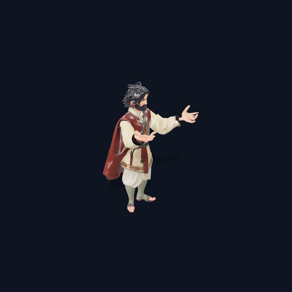 Medieval Wanderer Rigged and Animated D Character Model