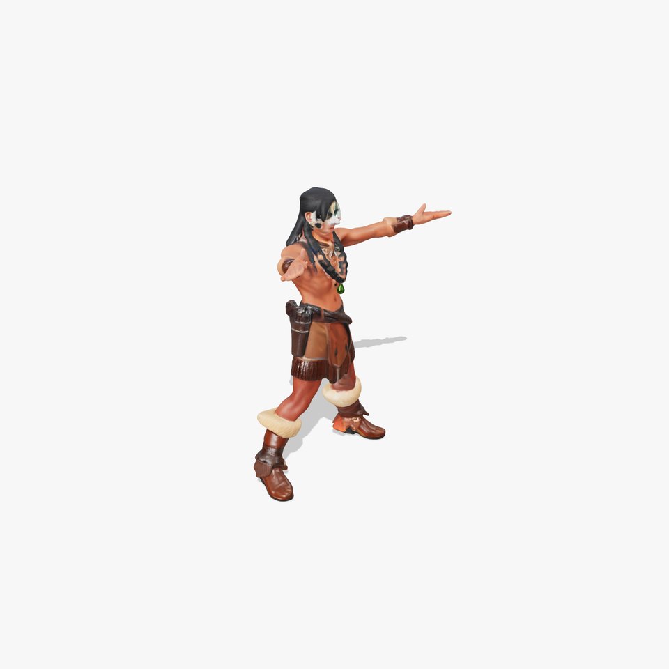 Tribal Warrior Character Rigged and Animated