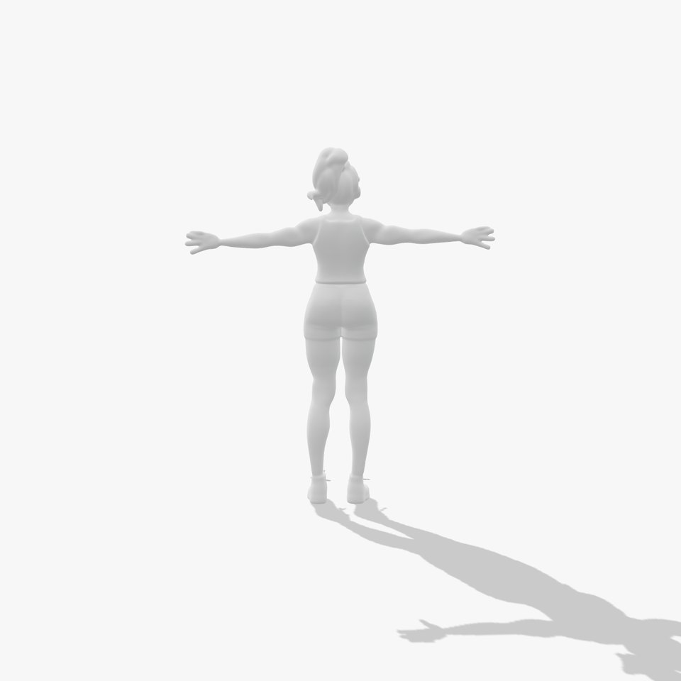 Sporty Female Athlete Character Rigged and Animated for Games and Cinematics