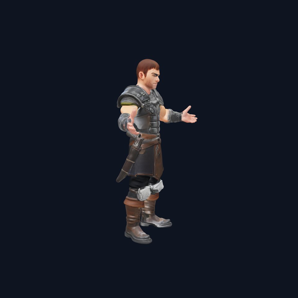 Medieval Warrior Rigged and Animated D Character Model