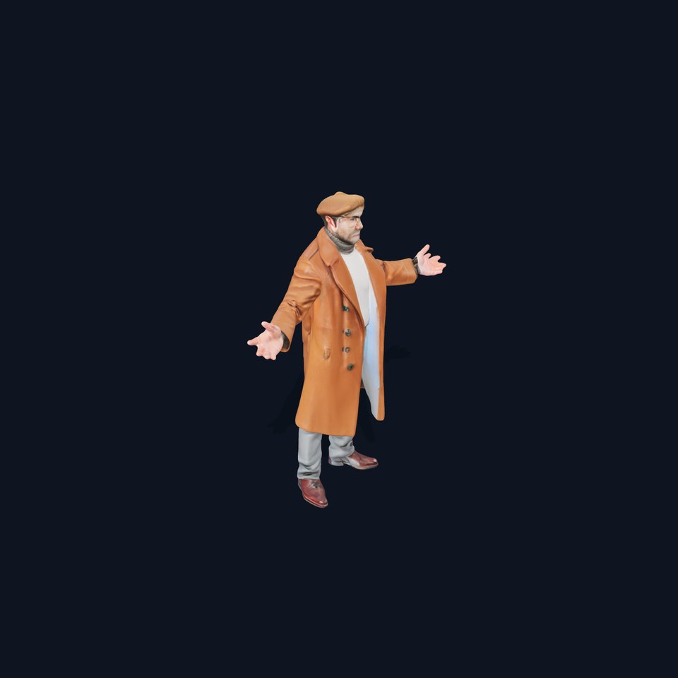 Stylish Gentleman in Winter Coat  Rigged and Animated