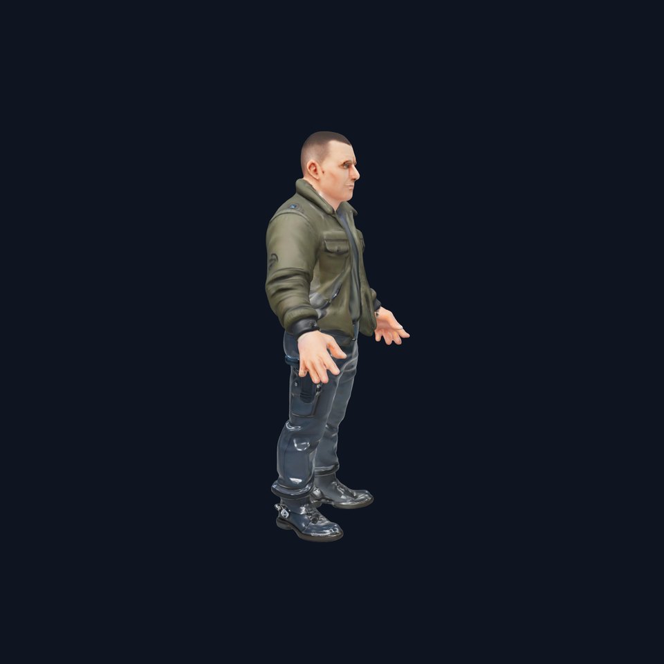 Military Operative Rigged and Animated D Character Model