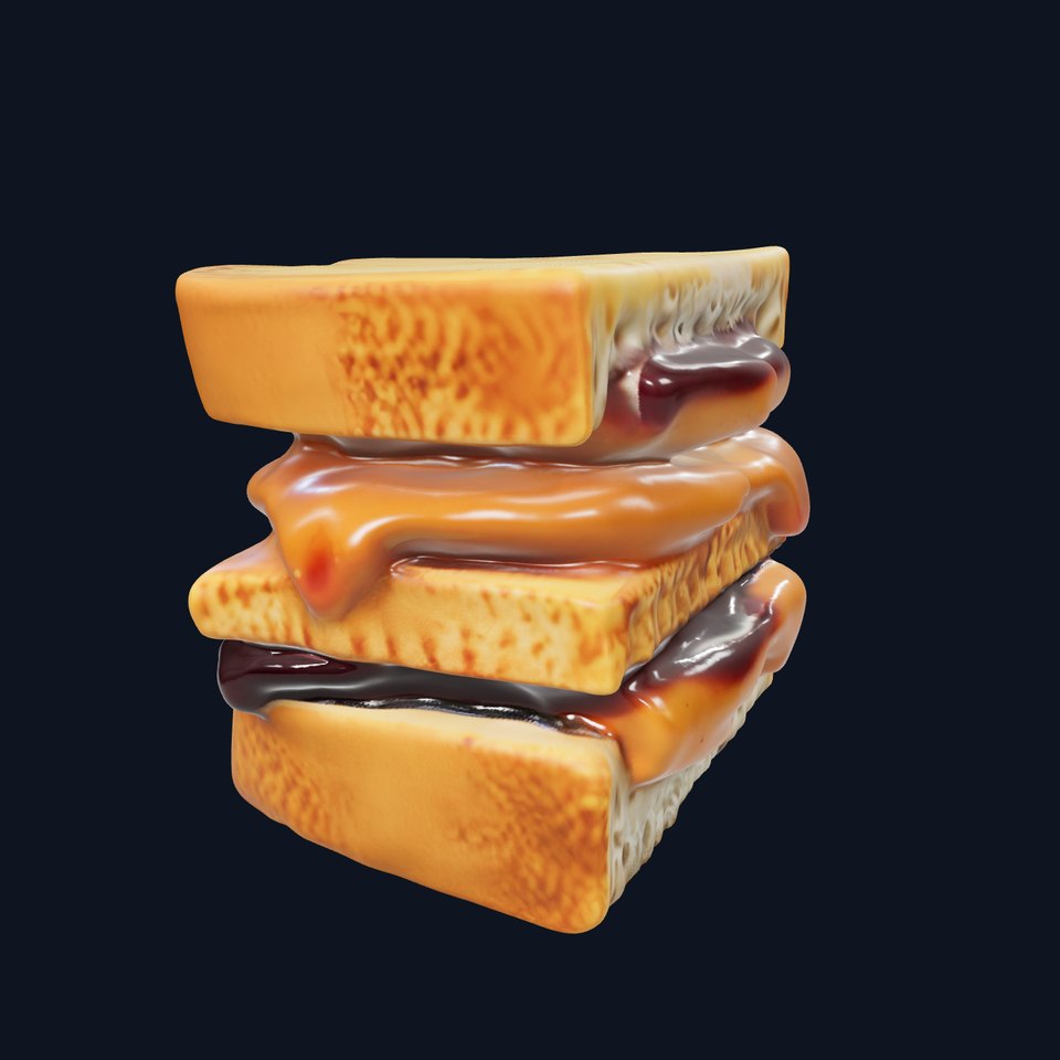 Peanut Butter Jelly Sandwich D Model Pack