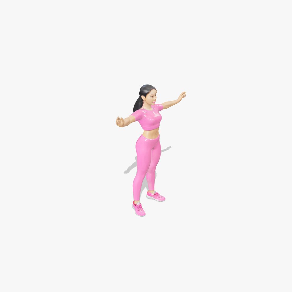 Athletic Female Character in Pink Attire  Rigged and Animated viewer poster