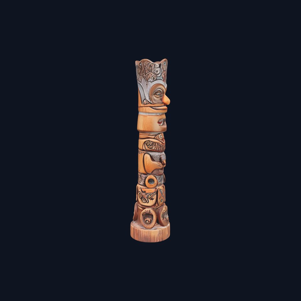 Ornate Totem Pole D Model Pack
