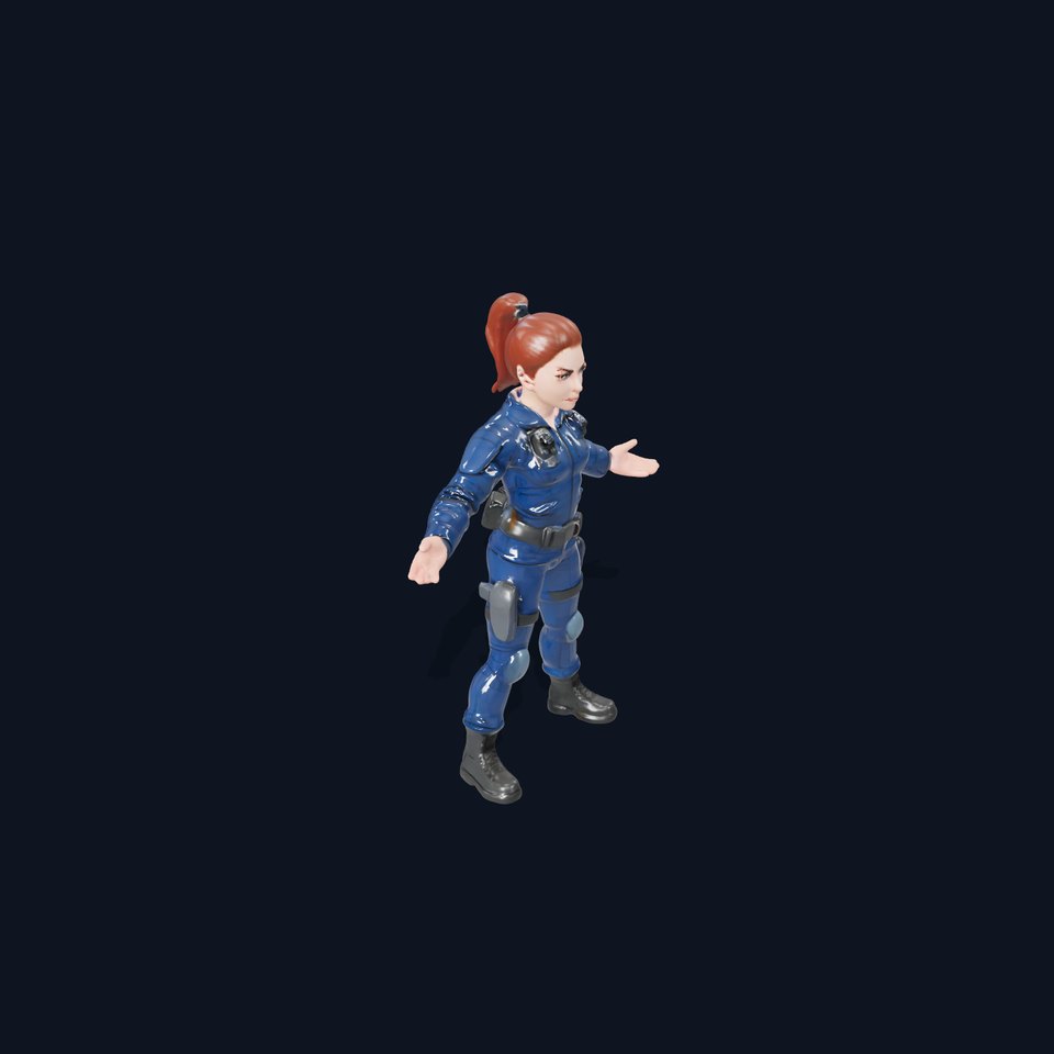 Female Tactical Operative Character Model Rigged and Animated