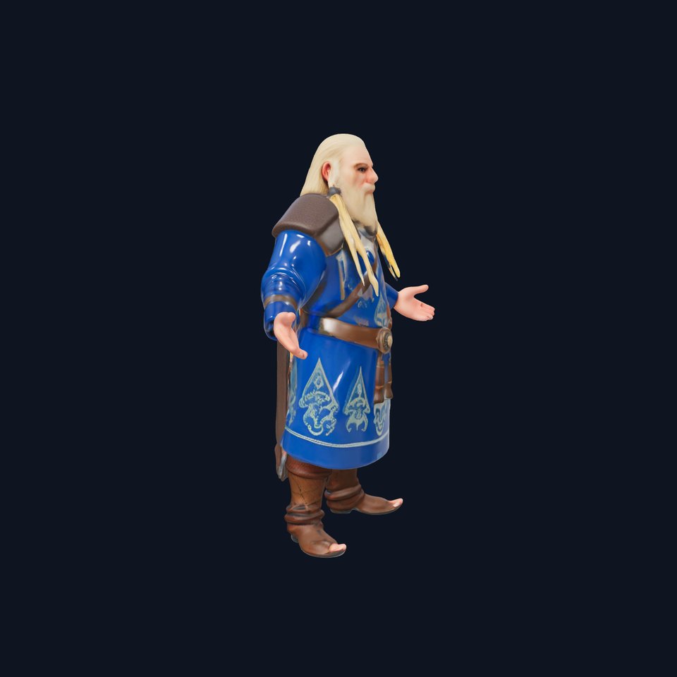 Nordic Warrior Character Rigged and Animated for Games and Animations