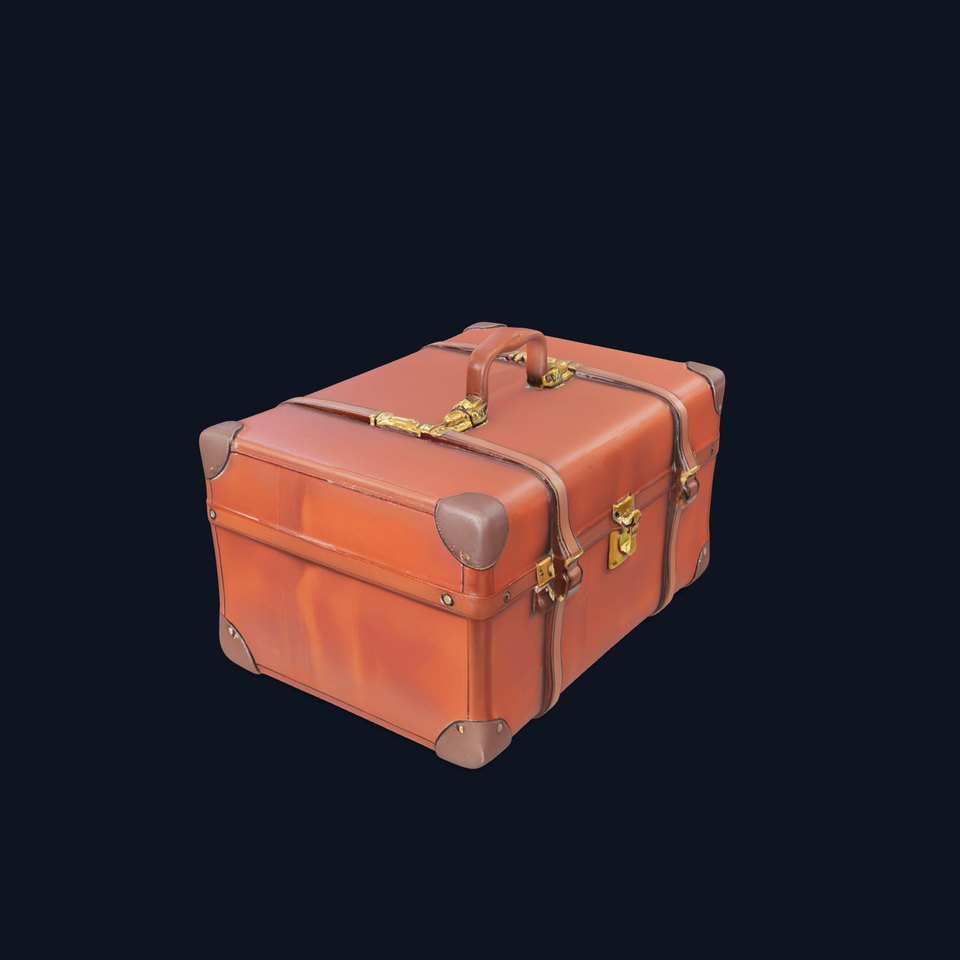 Vintage Leather Suitcase Model Pack