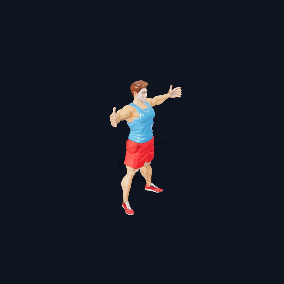 Athletic Male Character Rigged and Animated for D Games