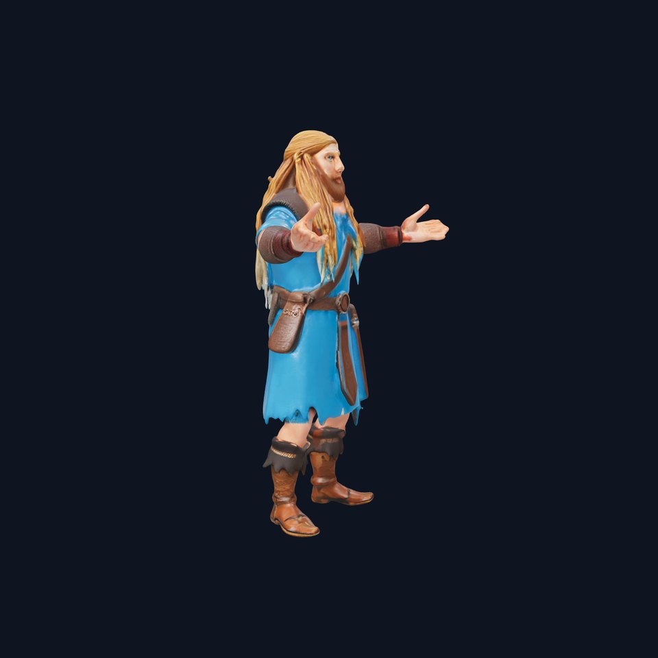 Viking Warrior Rigged and Animated D Character Model