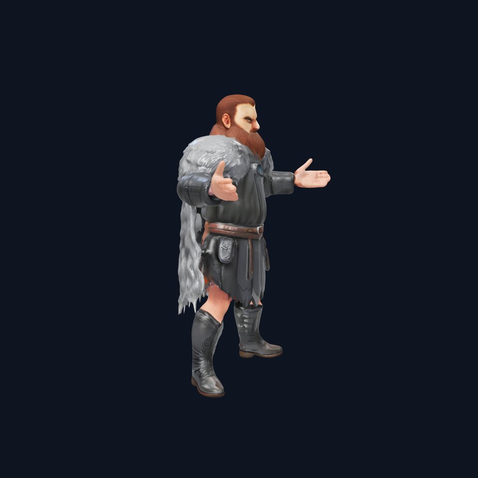 Viking Warrior Rigged and Animated Character Model