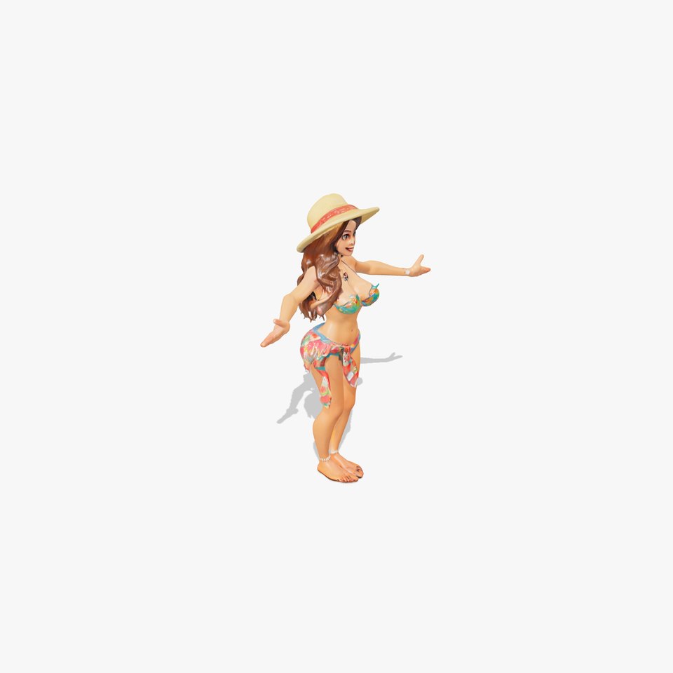 Beach Vibe Character Rigged and Animated D Model