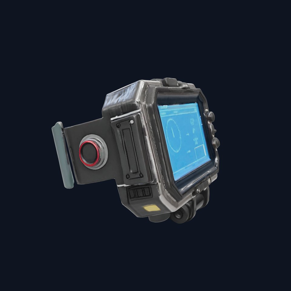 Futuristic Smartwatch Model Pack with Digital Display