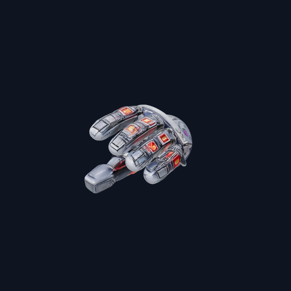 Futuristic Robotic Glove Model Pack with LED Accents