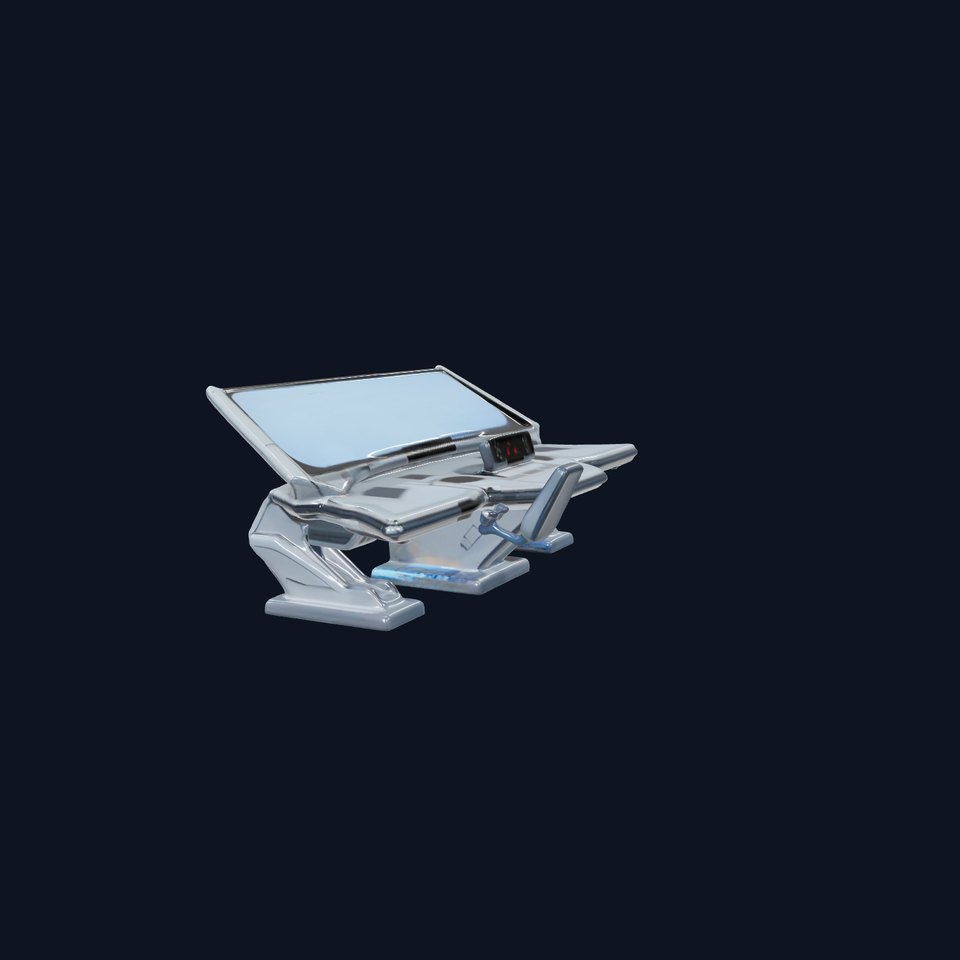 Futuristic Control Station Model Pack with Interactive Display Console