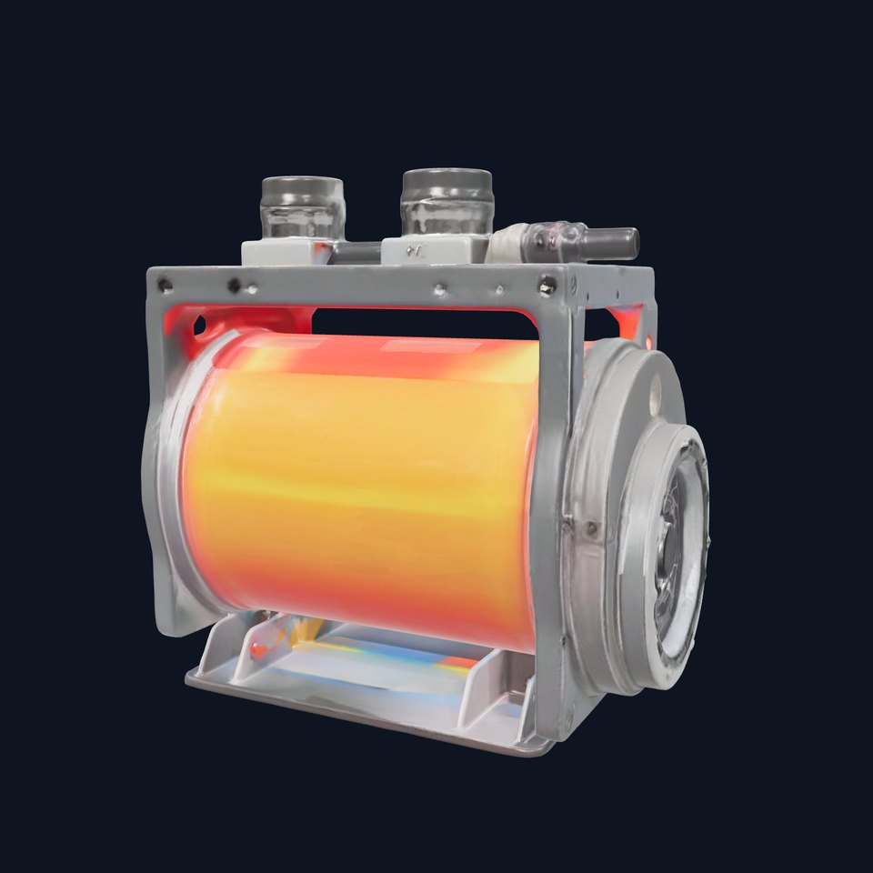 Futuristic Red Barrel Generator Model Pack