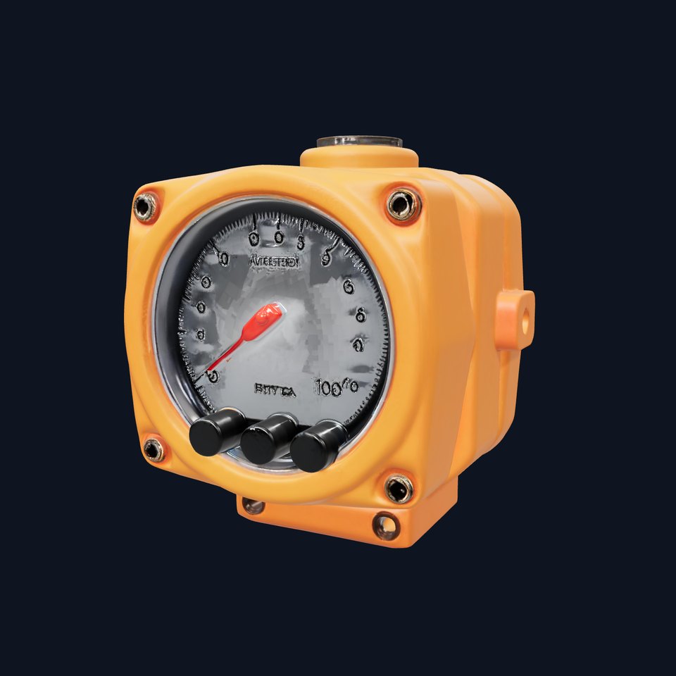 Industrial Pressure Gauge Model Pack  Orange Casing