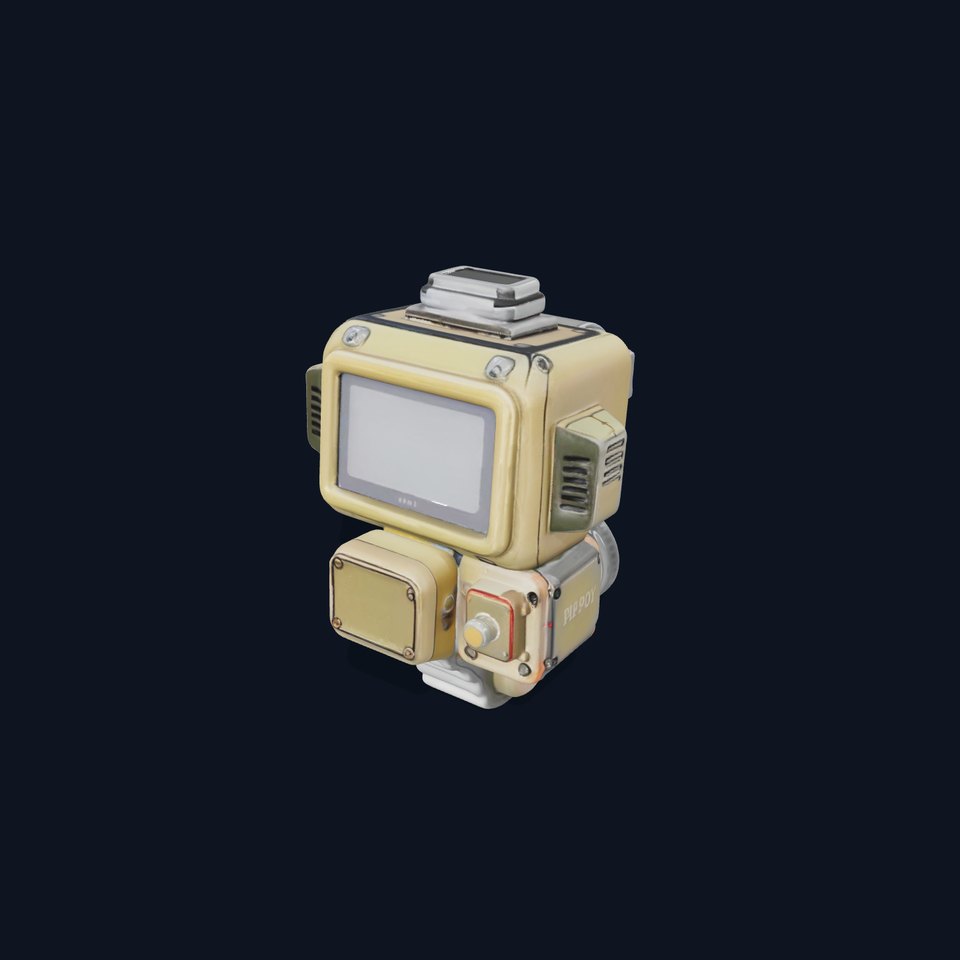 Retro Futuristic Wrist Gadget model pack with Interactive Screen viewer poster