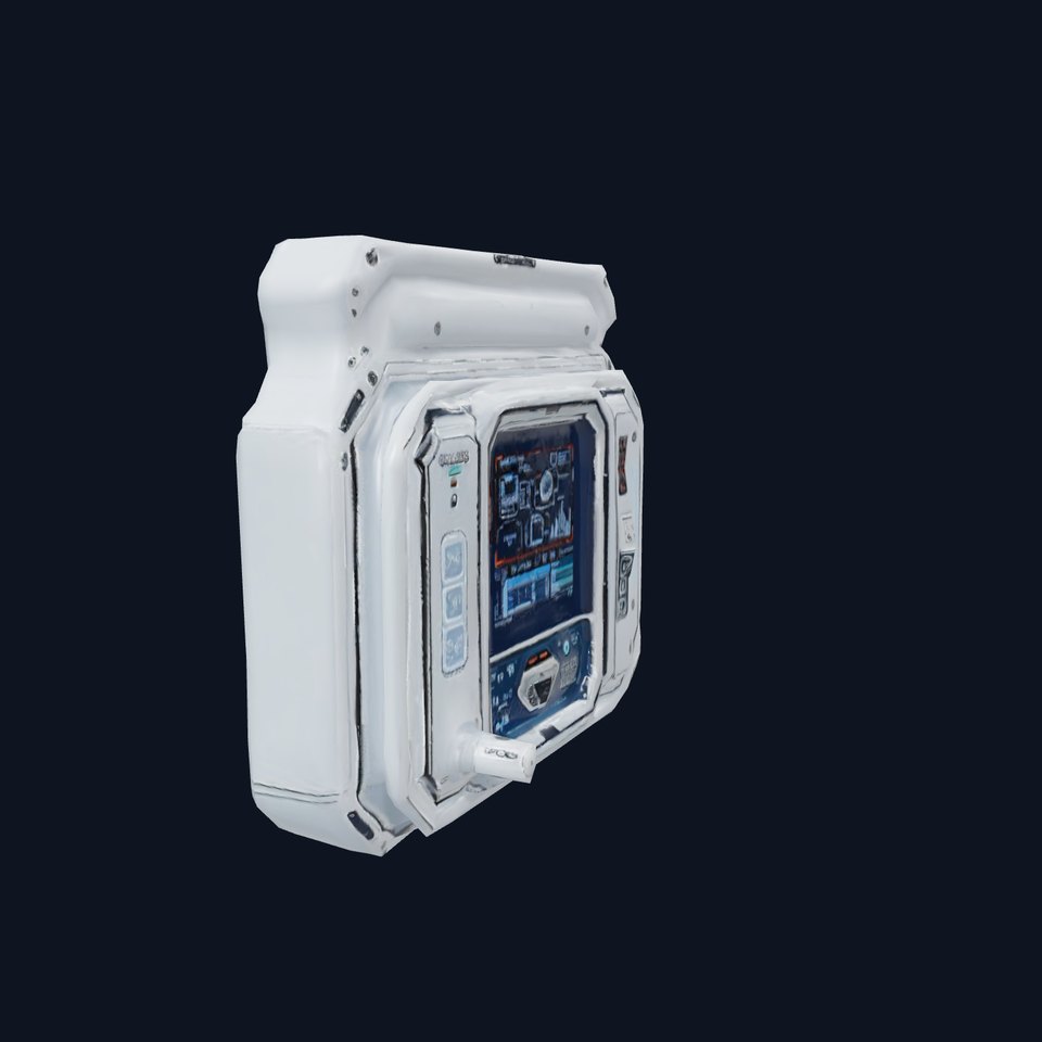 Futuristic Control Panel model pack with digital screen and buttons