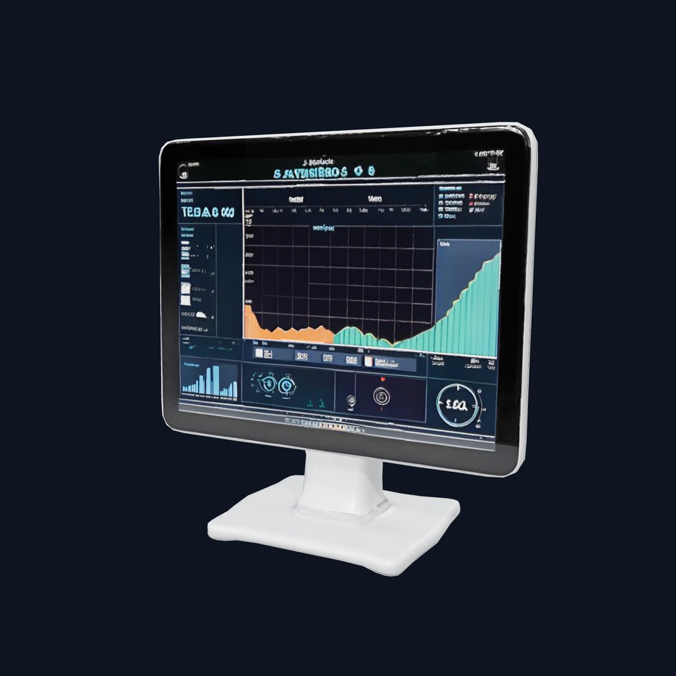 HighResolution Desktop Monitor with Data Visualization Model Pack