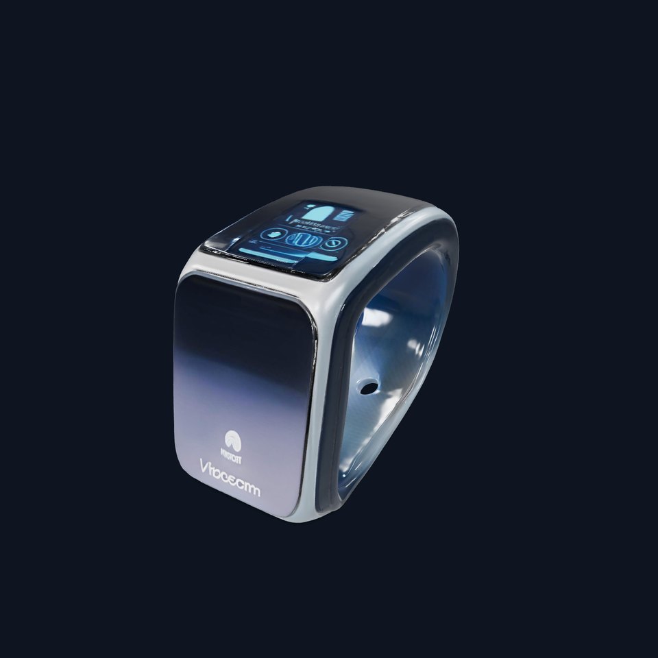 Futuristic Smart Bracelet Model Pack with Interactive Display