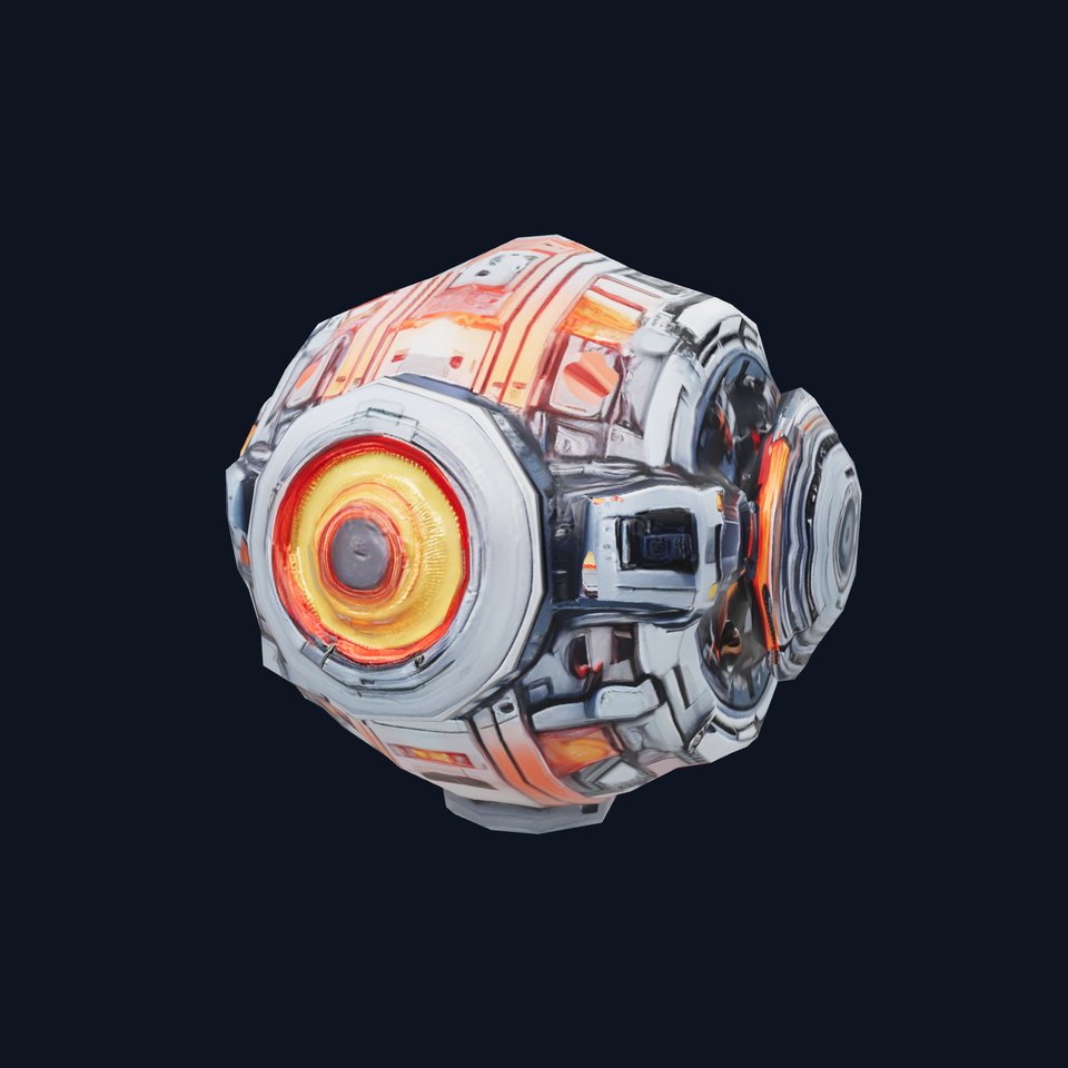 Futuristic Spherical Drone Model Pack with Advanced Detailing
