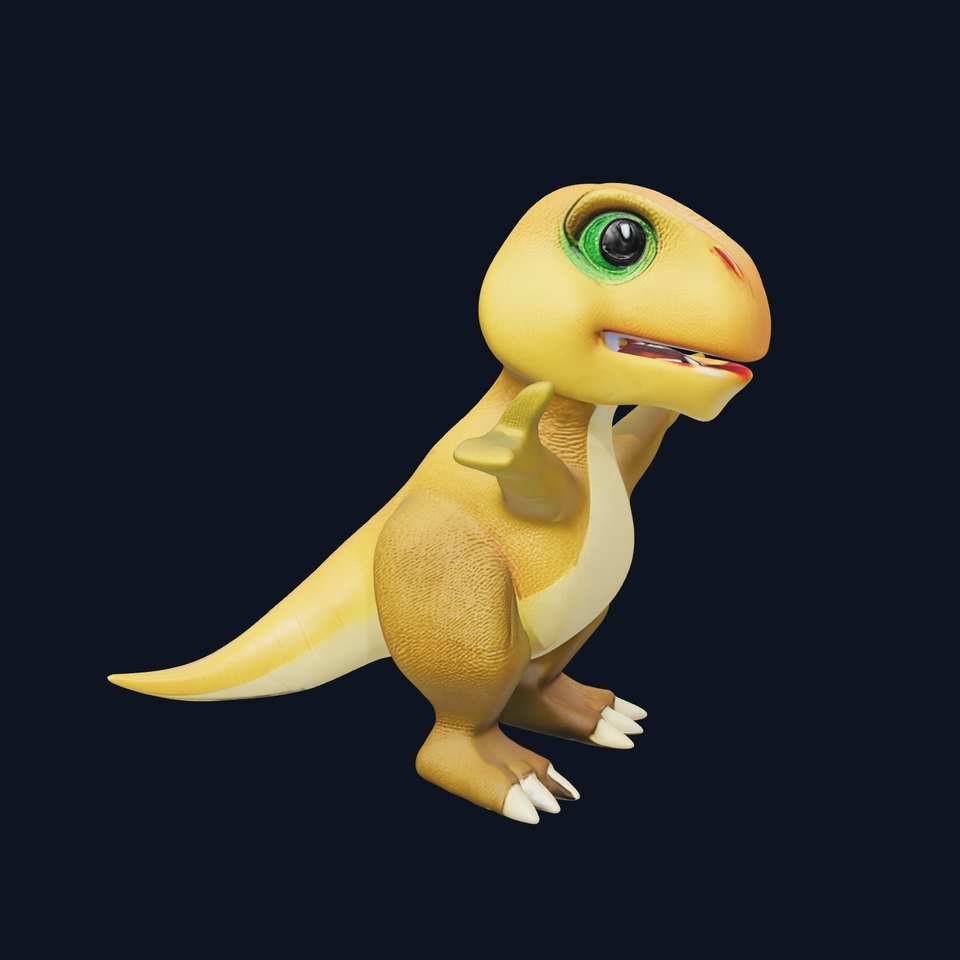 Friendly Dinosaur Rigged and Animated Character Model viewer poster