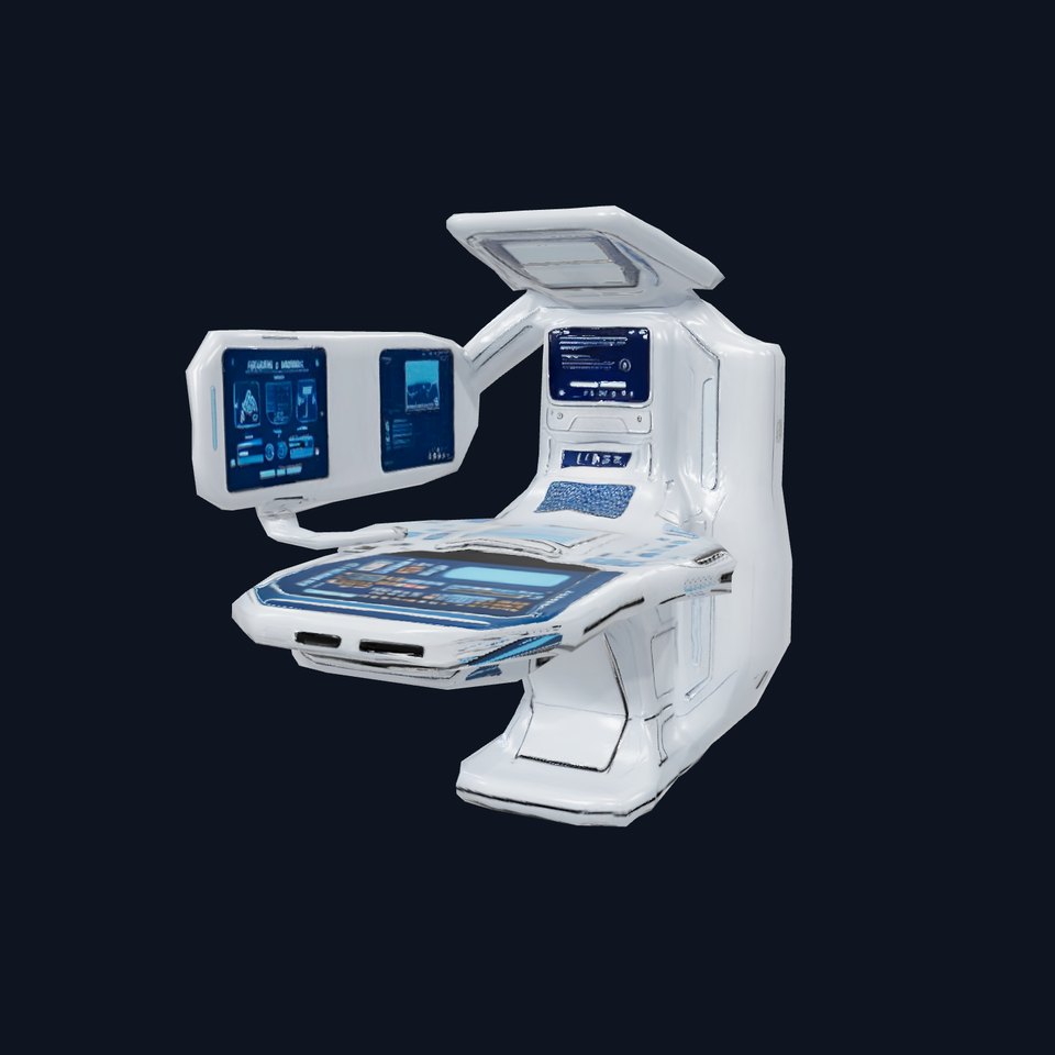 Futuristic Medical Console Model Pack with Holographic Displays
