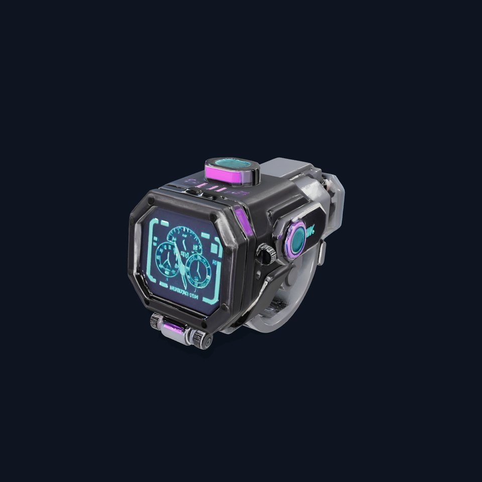 Futuristic Holographic Wristwatch Model Pack