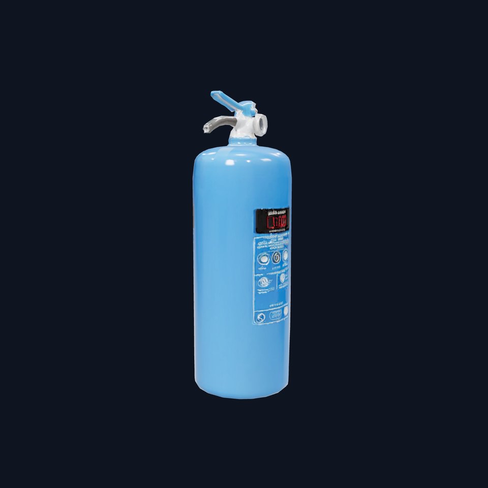 Blue Fire Extinguisher Model Pack with Digital Display