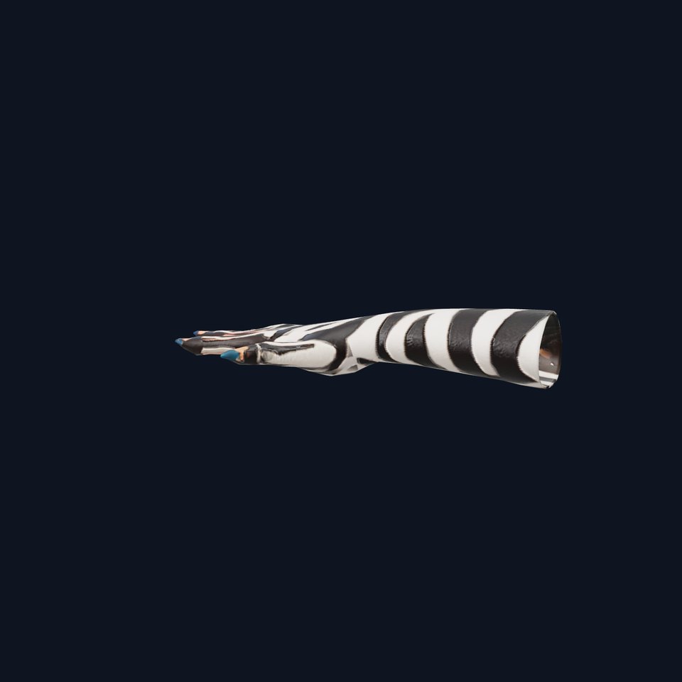 Zebra Patterned Hand Model Pack with Stylized Claws
