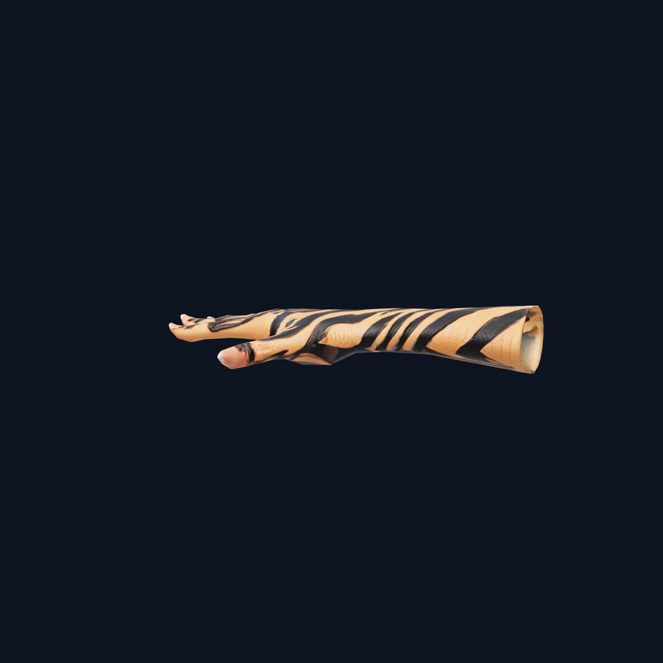 Tigerstriped hand model pack with detailed textures