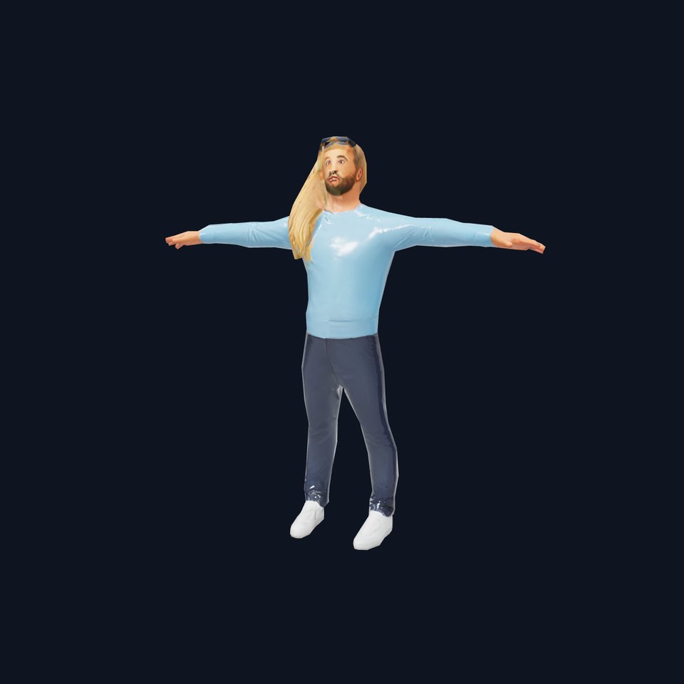 Casual Male Character Model Pack with Blue Sweater