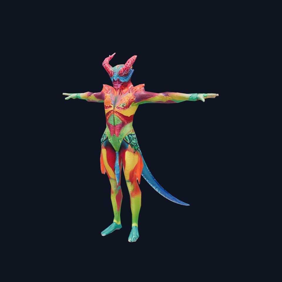 Colorful Dragon Humanoid Model Pack with Detailed Textures