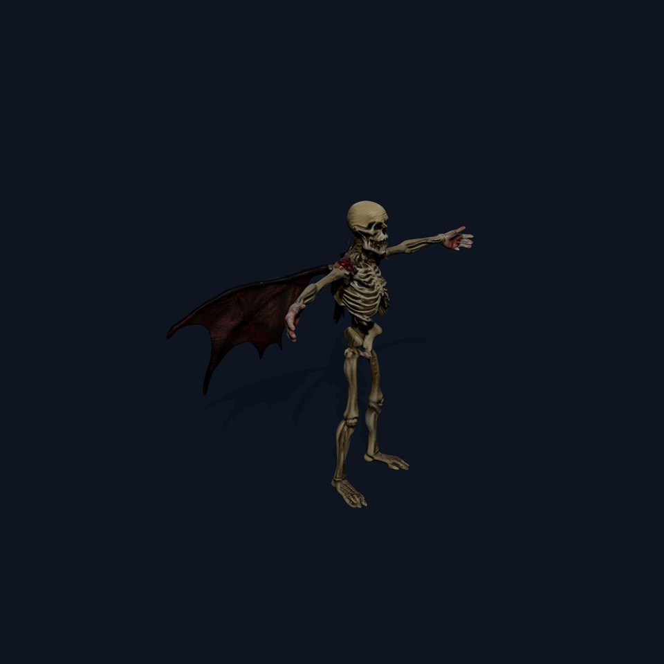 Skeleton with Bat Wings Model Pack