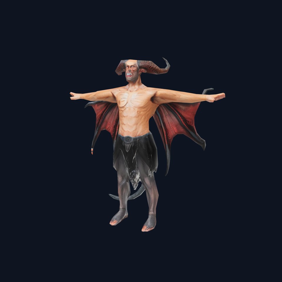 Demonic Creature Model Pack with Wings and Muscular Build
