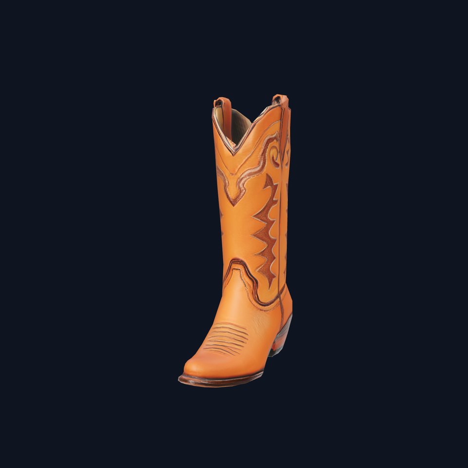 Cowboy Boot Model Pack with Decorative Stitching
