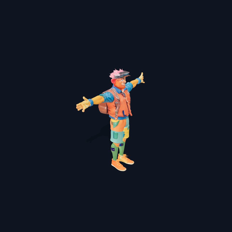 Colorful Character Model Pack with Backpack and Hat