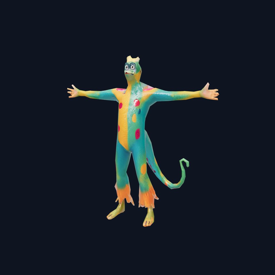 Colorful Cartoon Creature Model Pack with Textured Fur