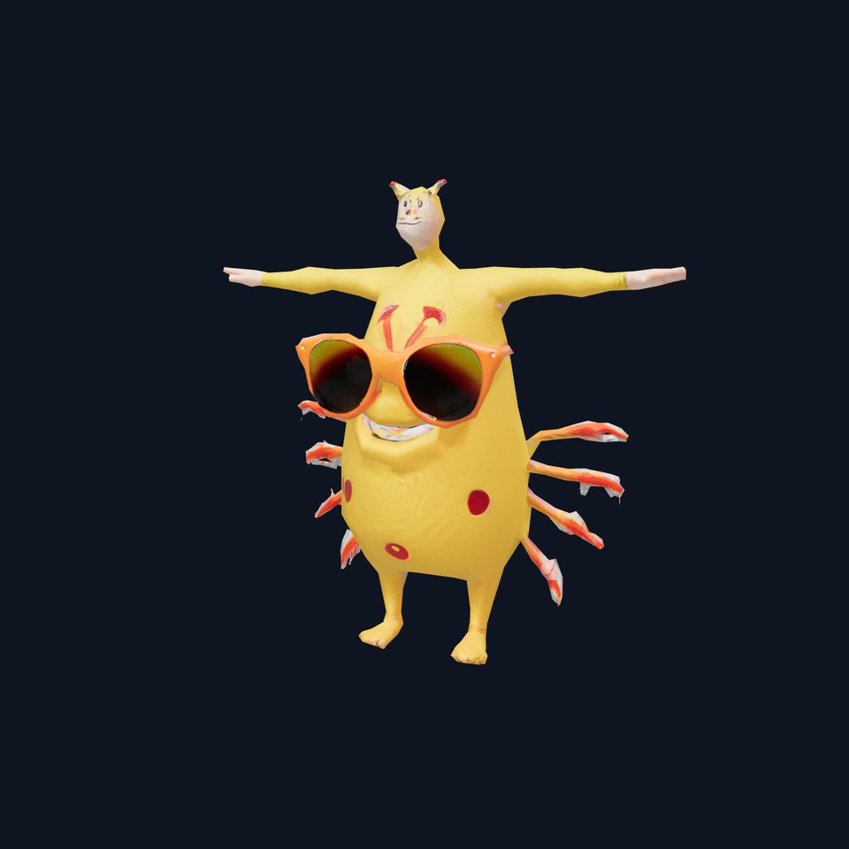 Cheerful Monster with Sunglasses Model Pack