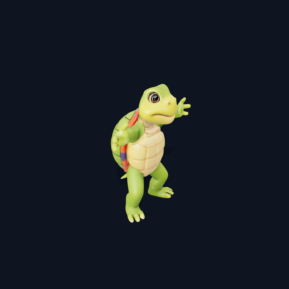 Animated Rigged Turtle Character Model for Games and VR